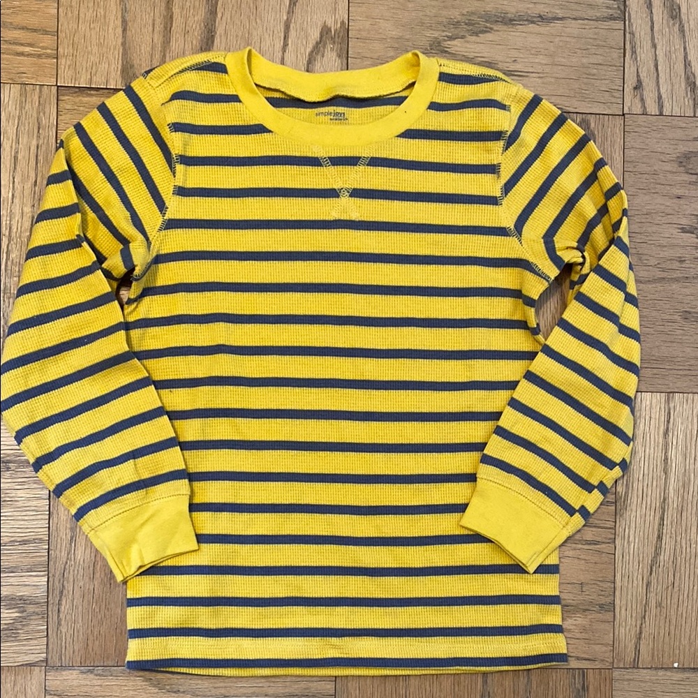 Yellow and Blue Striped Kids Shirt